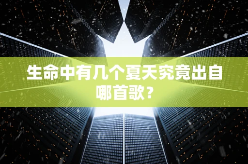 生命中有几个夏天究竟出自哪首歌？