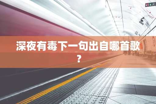 深夜有毒下一句出自哪首歌？