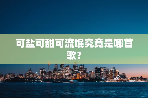 可盐可甜可流氓究竟是哪首歌？